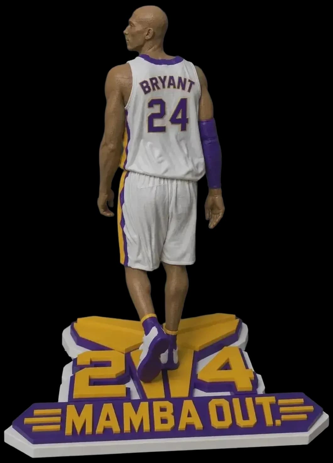 3D printed basketball player tribute figure on a custom lettered base